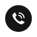 Logo téléphone noir et blanc 